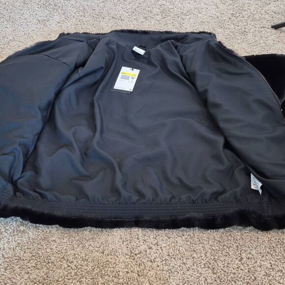 Nike Sportswear Womens Black Faux Fur Full Zip Jacket Size S - Picture 3 of 7